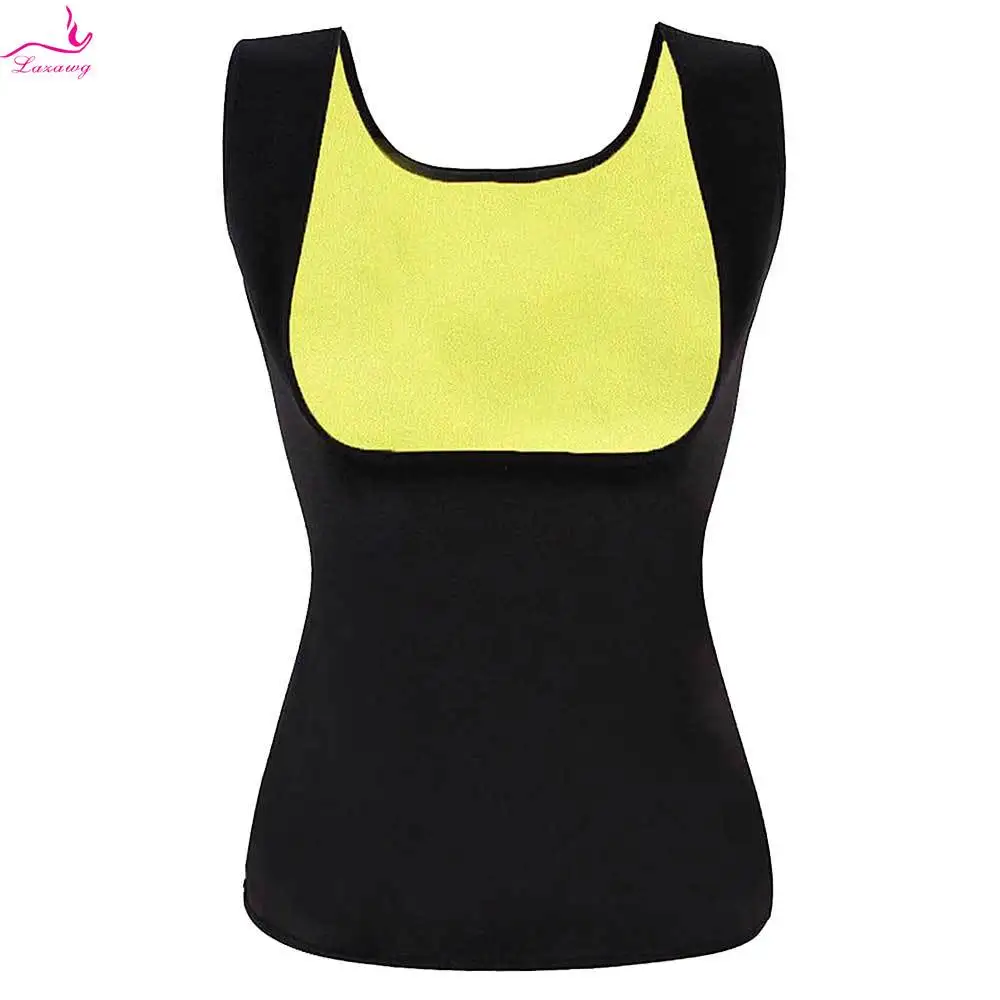 

LAZAWG Neoprene Sweat Sauna Vest Slimming Body Shapers Top Workout Fitness Slimming Tank Top Fat Burner Weight Loss Shirt Gym