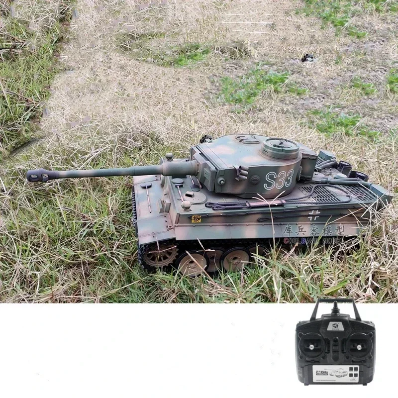 

Henglong 1: 16 Remote Control Tank German Camo Tiger Heavy Battle Tank Smoke Emission Sound Effect Simulation Model Boys Toys