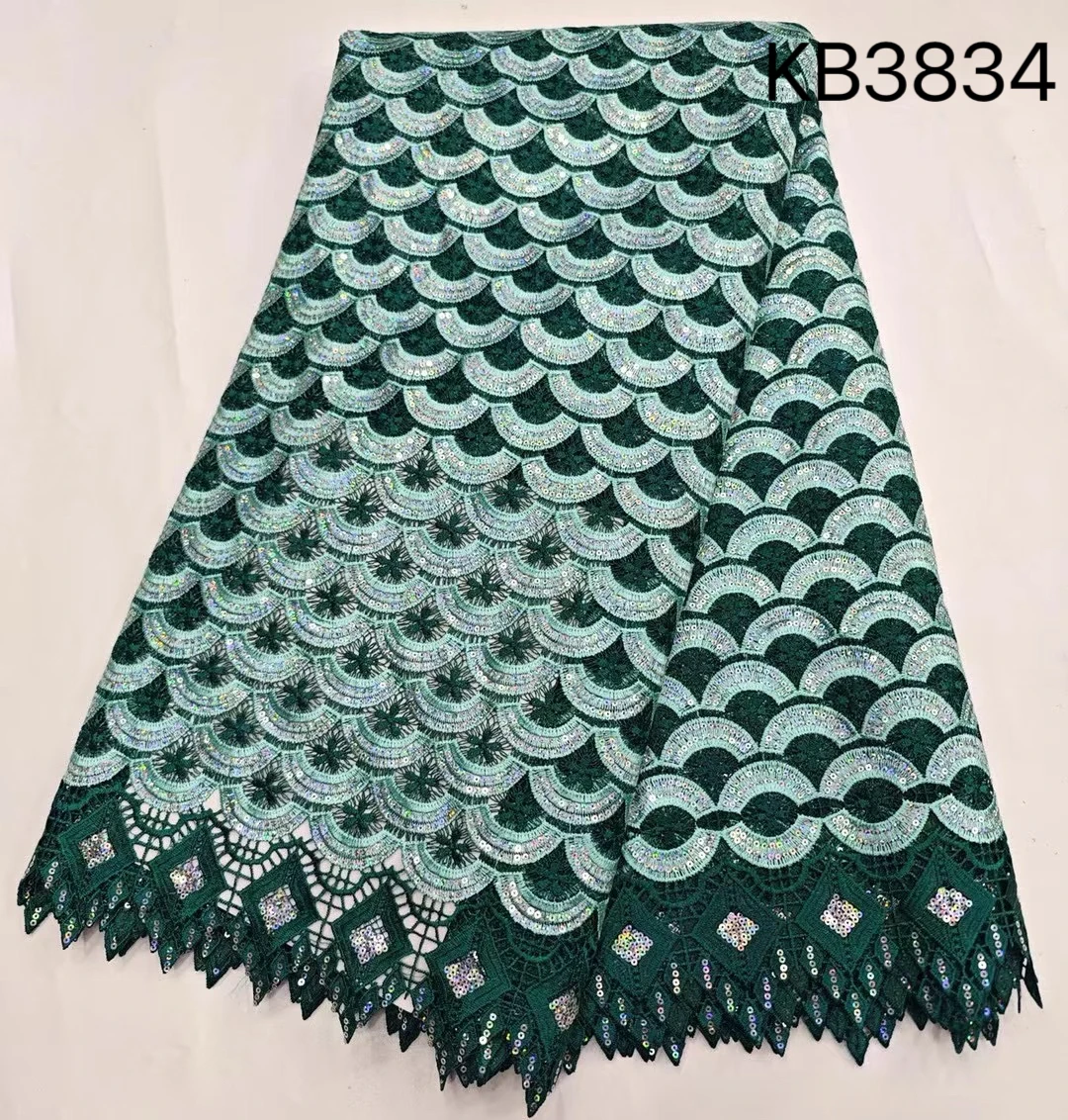 

Africa Guipure Cord Lace Fabric 2024 High Quality Lace Nigeria Guipure Lace Fabric For Wedding Party Dress Wedding Sewing KB3834