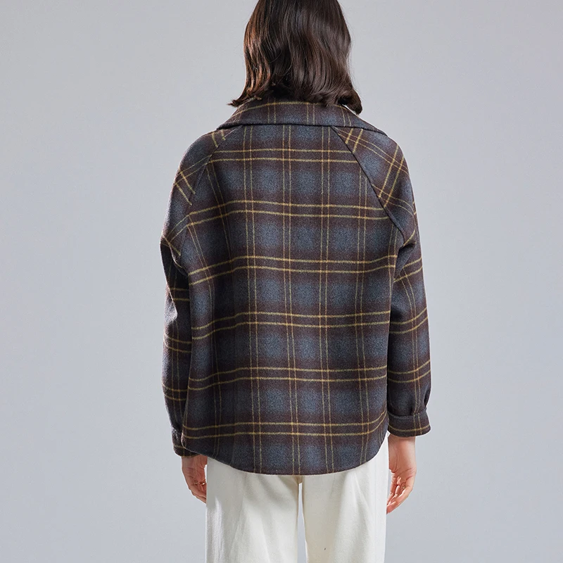 Autumn and winter new plaid double-sided cashmere coat for women short loose pure wool double-sided coat cocoon shape slimming
Autumn and winter new plaid double-sided cashmere coat for women short loose pure wool double-sided coat cocoon shape slimming