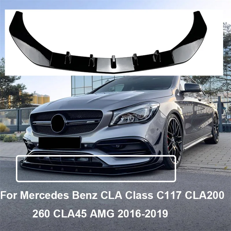 

2016-2019 For Mercedes Benz CLA Class C117 CLA200 260 CLA45 AMG Car Front Bumper Chin Lip Spoiler Splitter Canard Lip Protector