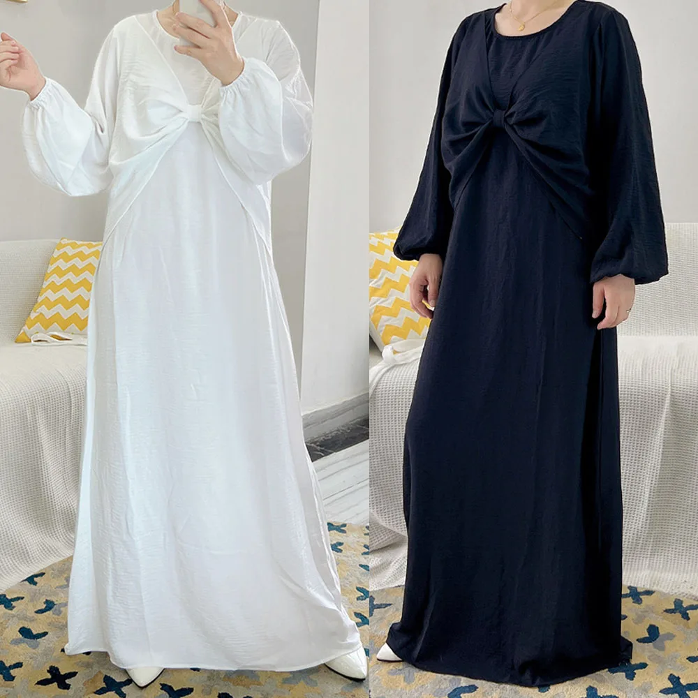 

Новое модное женское длинное платье Средний Восток макси с длинным рукавом женское современное однотонное кафтан мусульманское платье для женщин