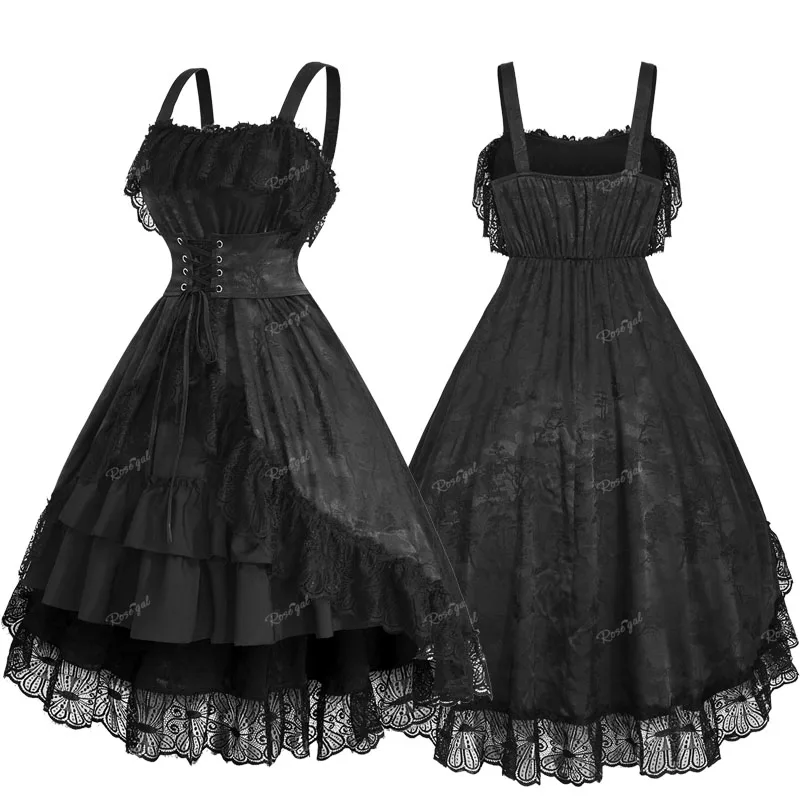 

ROSEGAL Plus Size Dresses Black Chains Grommets PU Leather Zipper Ruched Dress Women Lace Panel Bow Pleated Party Dress Vestidos