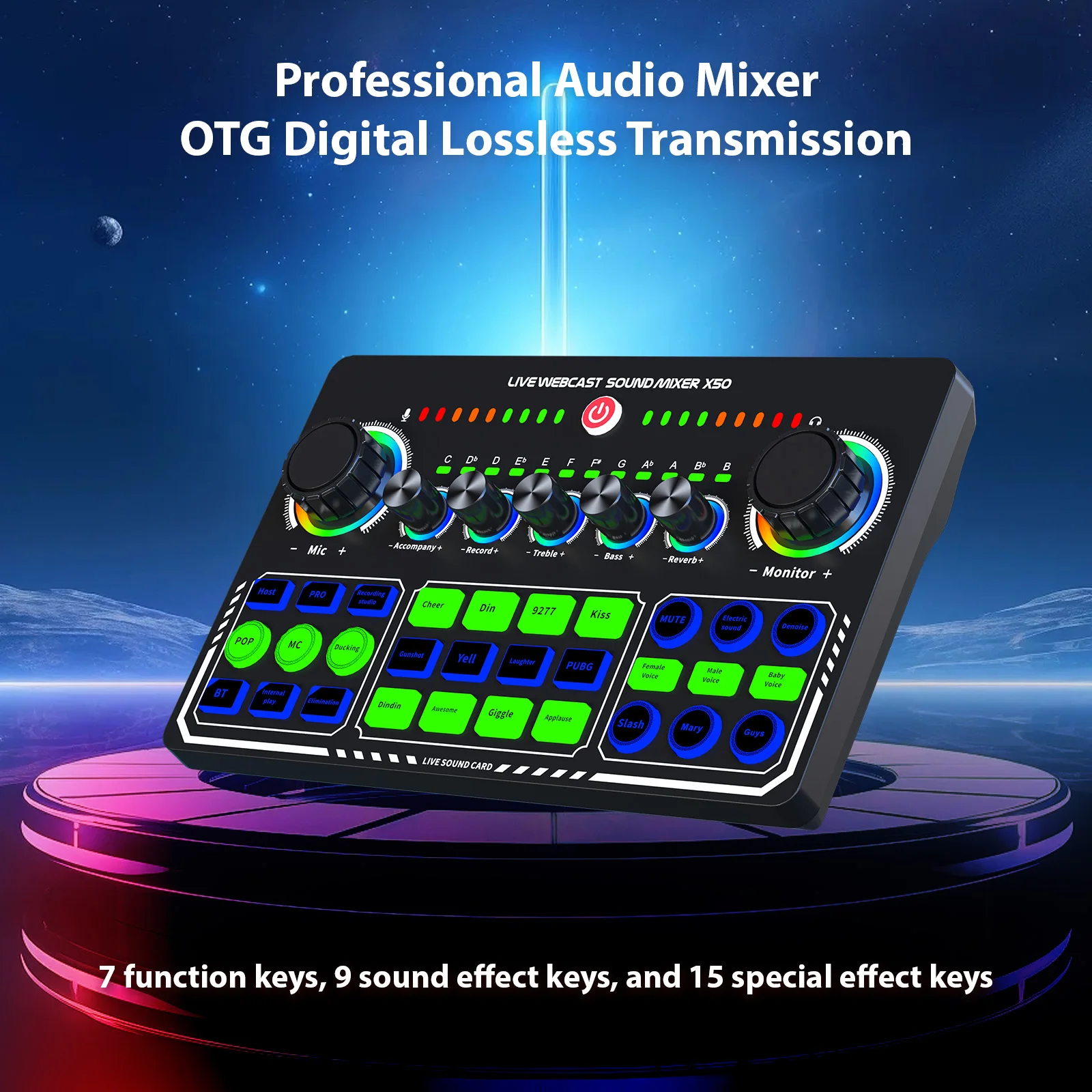 Live Sound Card Audio Mixer Recording Desktop Singing BT Power Supply OTG Digital Built-in Battery for Streaming
Live Sound Card Audio Mixer Recording Desktop Singing BT Power Supply OTG Digital Built-in Battery for Streaming