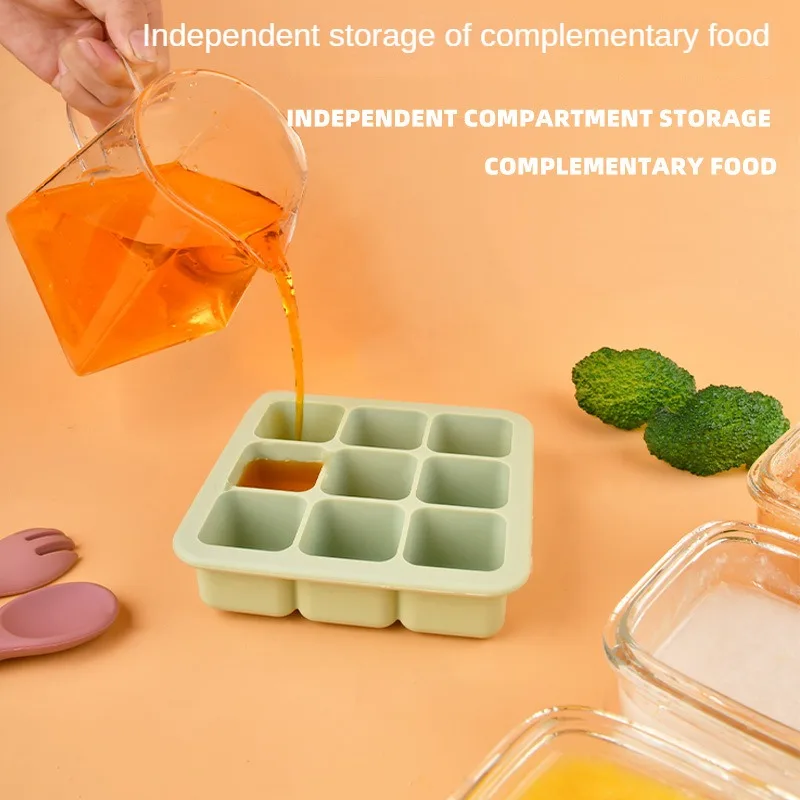 1 PC Cube Silicone Ice Tray 12x12x3.5cm with lid,9 latticed Food grade silicone molds with animal prints,Baby Food,Custard,Cake
1 PC Cube Silicone Ice Tray 12x12x3.5cm with lid,9 latticed Food grade silicone molds with animal prints,Baby Food,Custard,Cake