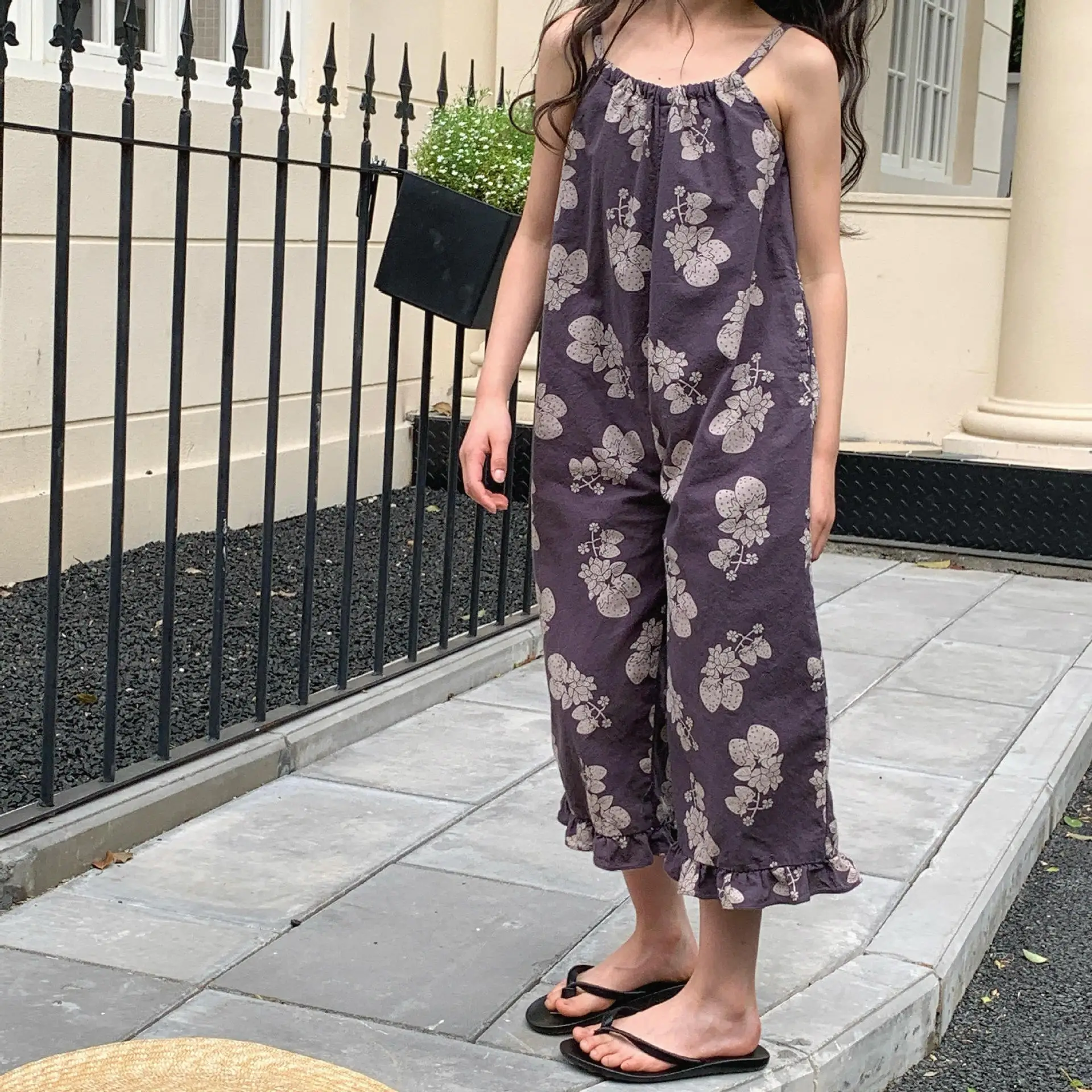 2025 Summer New Girls Loose Sling Pants Fashion Kids Girls Overalls Children Wide Leg Pants Baby Casual Trousers Girls Clothes 5 Sc35c35babfda4c6e910c134a5128346eZ