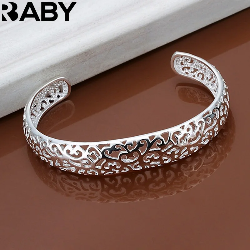 925 Sterling Silver Open Bangle Bracelet for Women Lady Girl Cute Favorite Gift Retro Charm Exquisite Circular Fashion Jewelry
925 Sterling Silver Open Bangle Bracelet for Women Lady Girl Cute Favorite Gift Retro Charm Exquisite Circular Fashion Jewelry