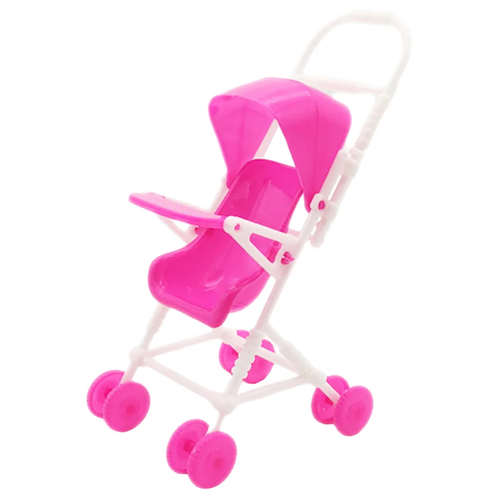 

Baby Stroller Easy Fold Dolls Pushchair Foldable Baby Stroller Play Stroller Toy Canopy Swivel Wheels Basket Carriage