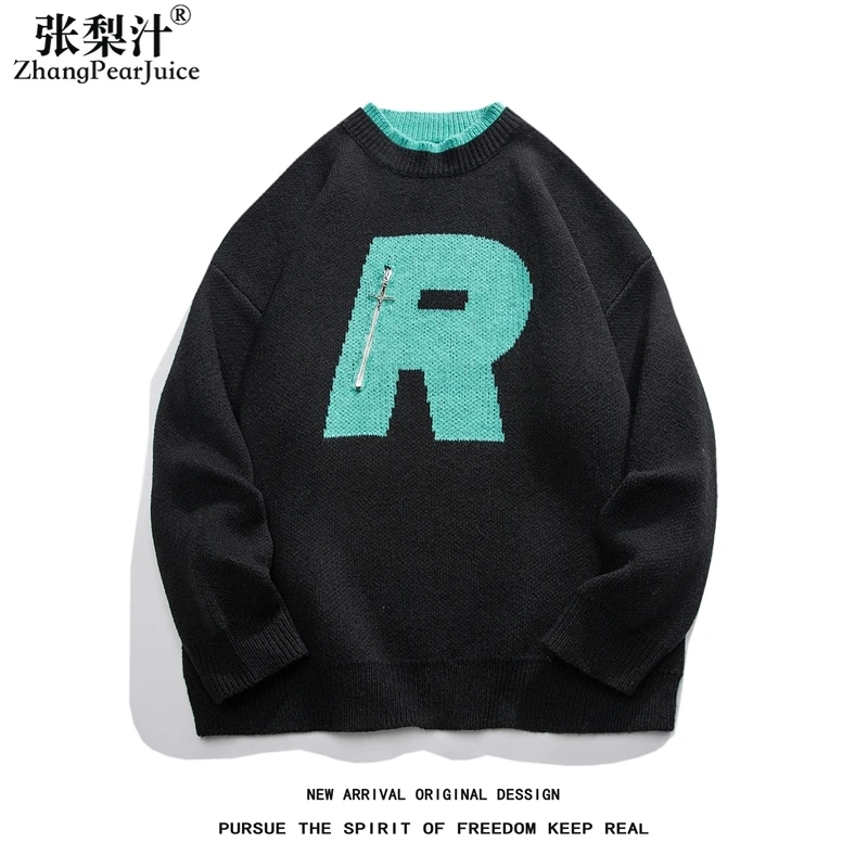 Autumn Winter Fashion Personality Knitted Sweater Men Loose Letter Print Sweater Korean Knitted Warm Sweater Pullover
Autumn Winter Fashion Personality Knitted Sweater Men Loose Letter Print Sweater Korean Knitted Warm Sweater Pullover