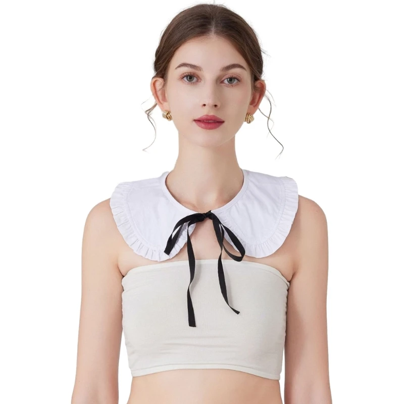 

Half Shirt Designed False Collar Pleated Trim Detachable Neckline for Woman Dropshipping