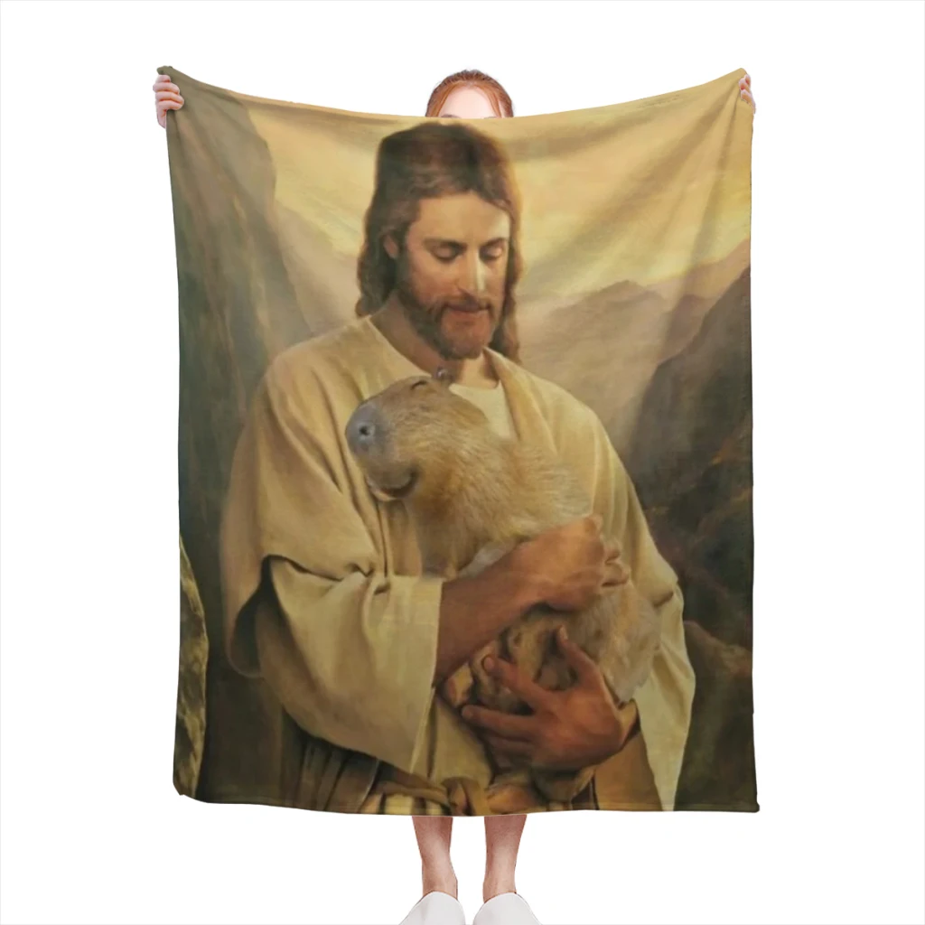 

New Capybara Ok I Pull Up Funny Meme Comfortable Flanne Blanket Comforter Flannel Soft throw Blankets Warm Home and Decoration