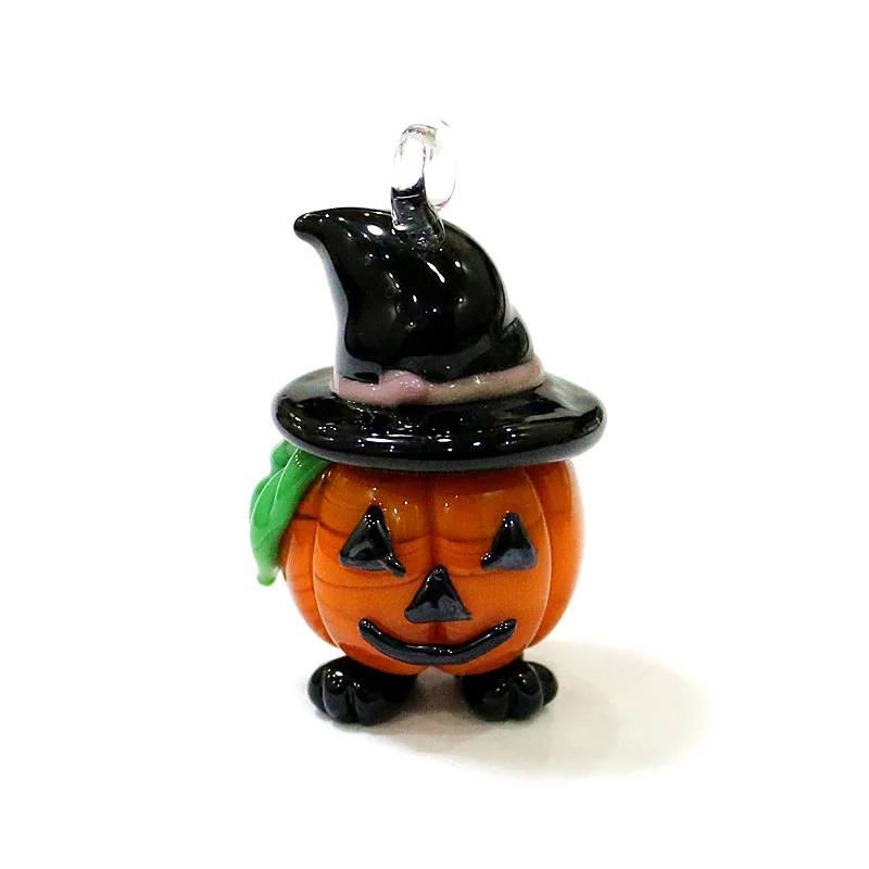 

Hanging Creative Glass Cartoon Pumpkin Figurines Japanese Style Cute Witch Image Ornaments Halloween Party Kawaii Decor Pendant