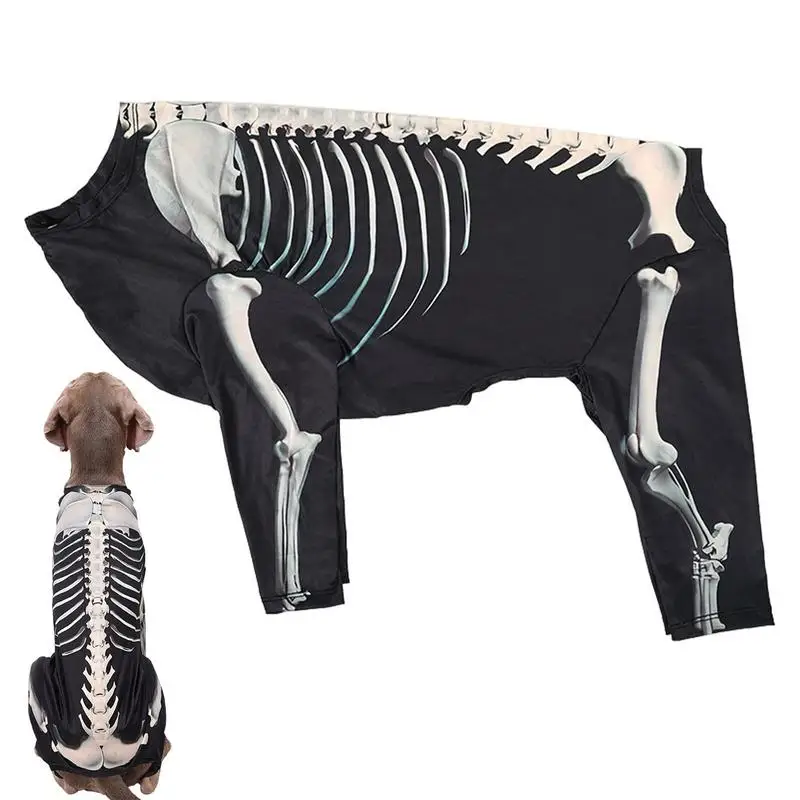 

Halloween Dog Skeleton Costumes Cosplay Party Sweater Halloween Skeleton Pet Clothes Pets Dress Up Jumpsuit Halloween Costume