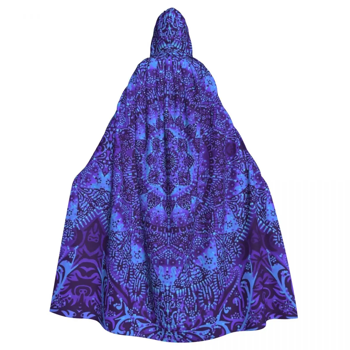 

Indigo Mandala Hooded Cloak Halloween Party Cosplay Woman Men Adult Long Witchcraft Robe Hood