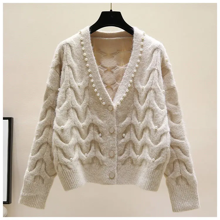 Pearl Pure Girl Women Knitted Cardigans Sweater Fashion Long Sleeve Loose Coat Casual Cloth Button Thick Lady Solid Tops Clothes
Pearl Pure Girl Women Knitted Cardigans Sweater Fashion Long Sleeve Loose Coat Casual Cloth Button Thick Lady Solid Tops Clothes
