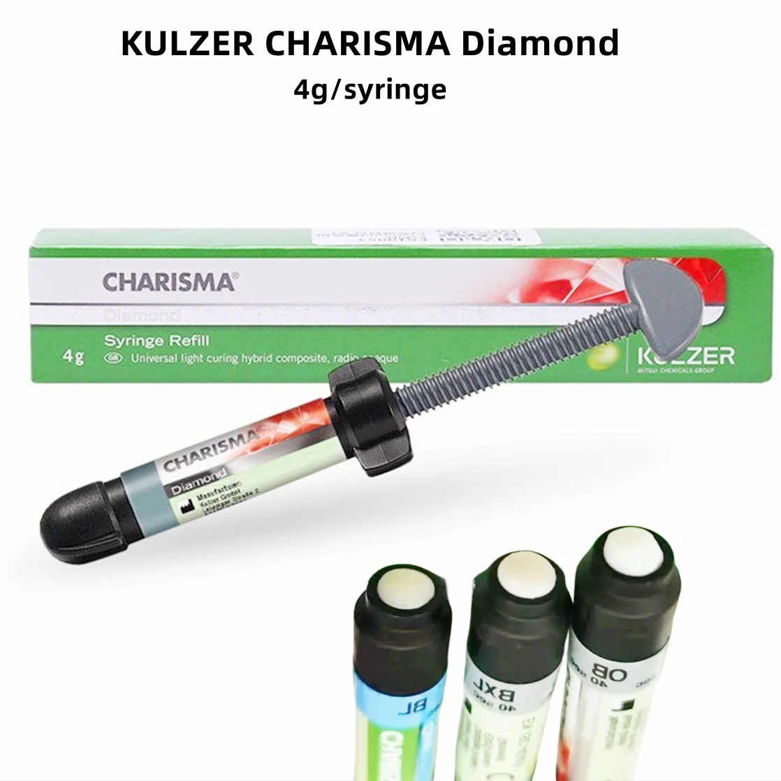 

Dental KULZER Charisma Diamond Resin Light-Curing Nano Refill Material Teeth Restorative Syringe BXL/BL/OM/Body Shade