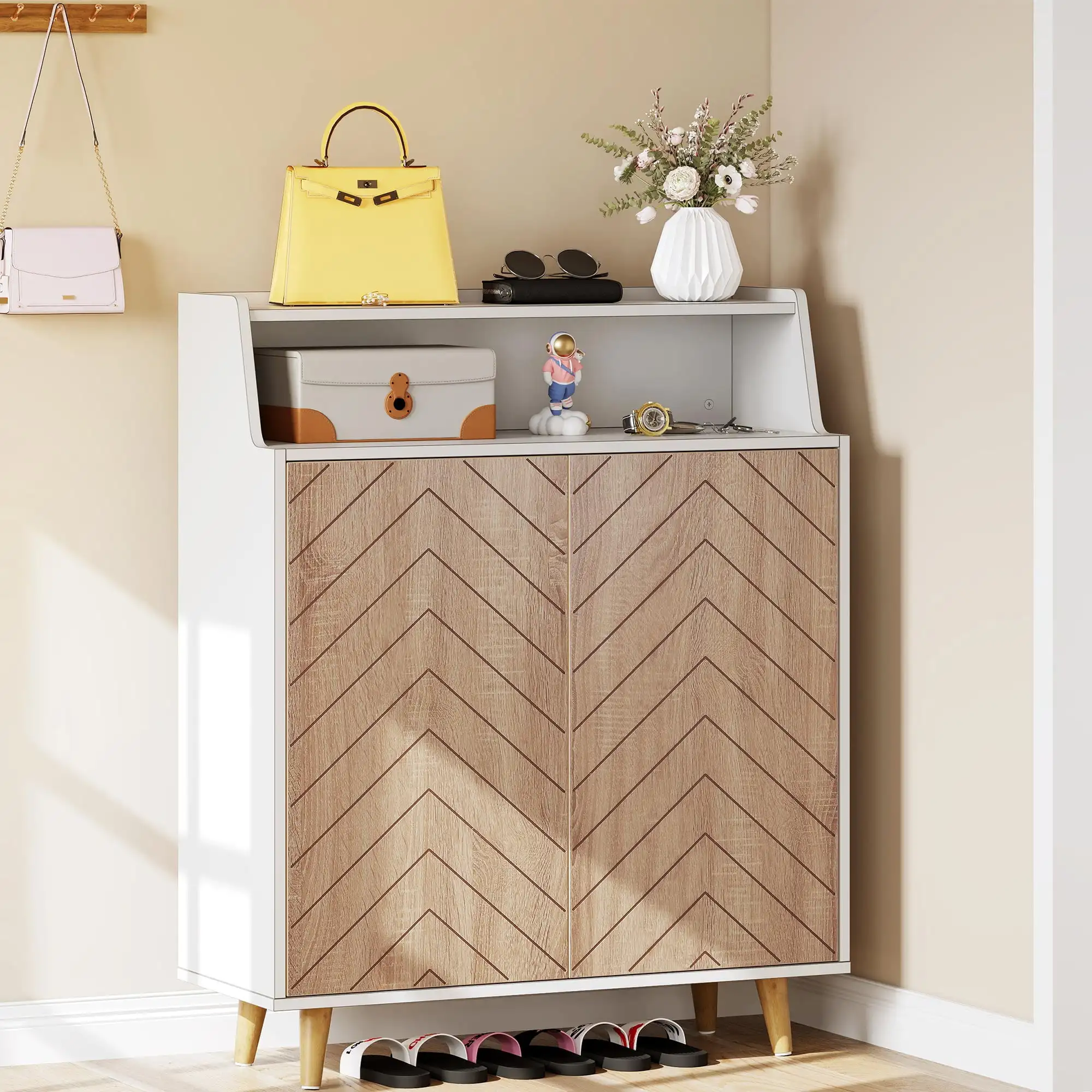 Dextrus Modern Shoe Cabinets with Open Shelves, Free Standing 5-Tier Wood Shoes Storage Cabinet with Doors, Large Shoe Rack
Dextrus Modern Shoe Cabinets with Open Shelves, Free Standing 5-Tier Wood Shoes Storage Cabinet with Doors, Large Shoe Rack