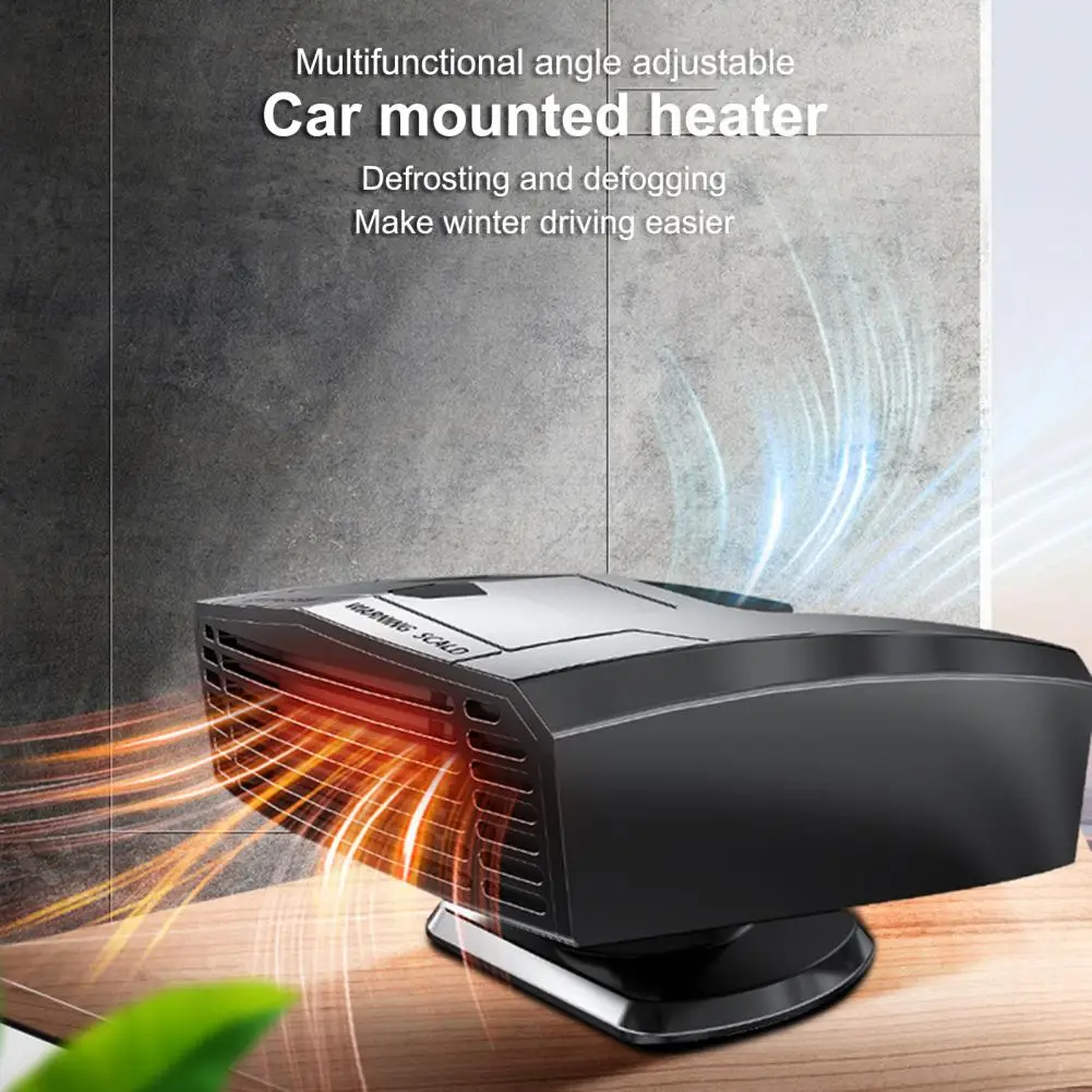 

12/24V 180W Portable Auto Car Heater Defroster Demister Electric Heater Windshield 360 Degree Rotation ABS Heating Cooling Fan