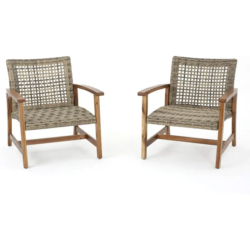 Christopher Knight Home Hampton Outdoor Mid-Century Wicker Club Chairs with Acacia Wood Frame, 2-Pcs Set, Natural Stained / Grey
Christopher Knight Home Hampton Outdoor Mid-Century Wicker Club Chairs with Acacia Wood Frame, 2-Pcs Set, Natural Stained / Grey