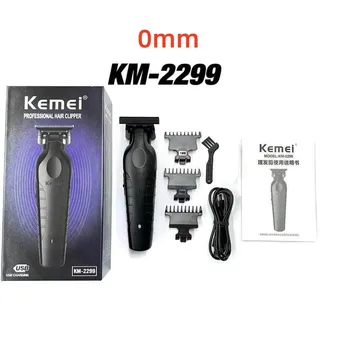 Kemei 2299 이발사 무선 헤어 트리머, 0mm 갭 제로 조각 클리퍼, 디테일러 전문 전기 마감 절단기