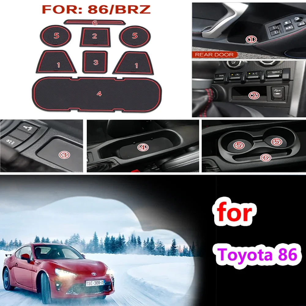 Нескользящий Резиновый коврик для ворот и чашек для Toyota 86 Subaru BRZ GT86 FT86 Scion FR-S 2012 ~ 2019, аксессуары для дверных полок, наклейки
Нескользящий Резиновый коврик для ворот и чашек для Toyota 86 Subaru BRZ GT86 FT86 Scion FR-S 2012 ~ 2019, аксессуары для дверных полок, наклейки