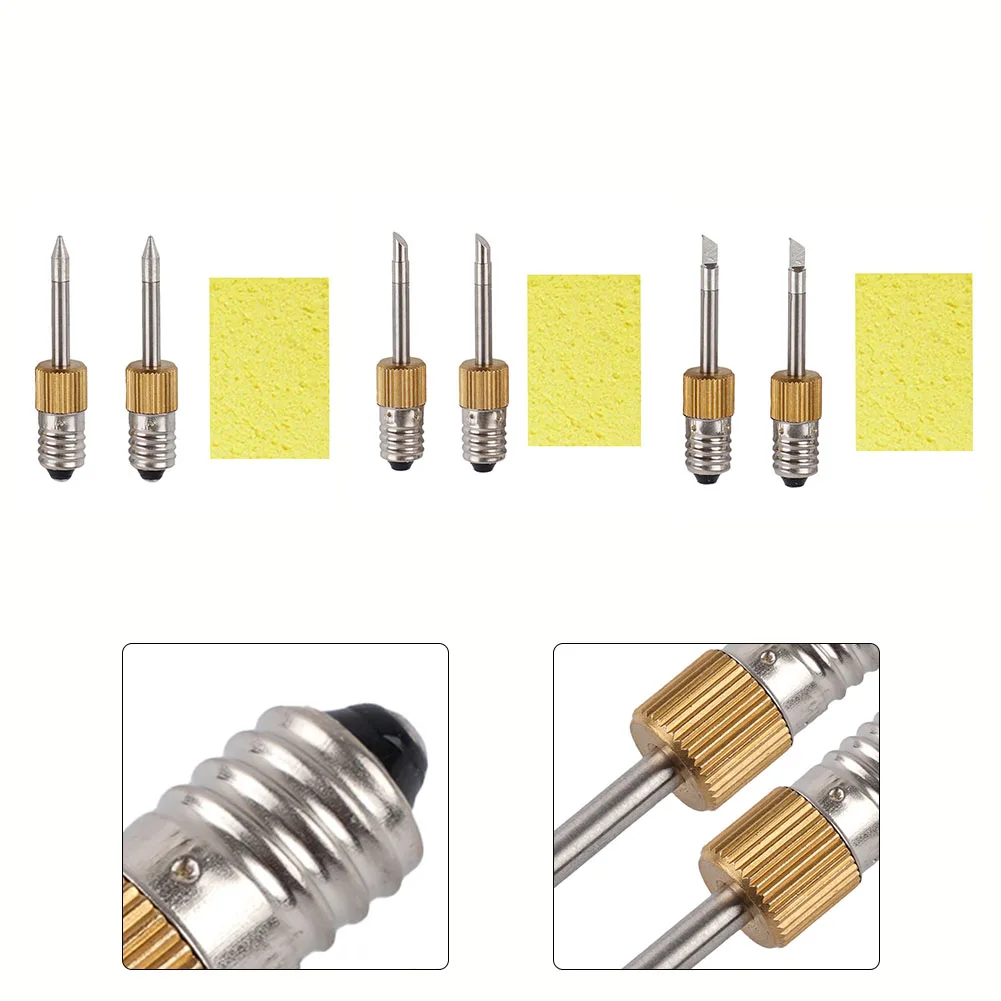 Soldering Iron Tip E10 Interface Soldering Iron Welding Tip Head Tools For Wire And Drag Welding Wire Tinning Outdoor Operation
Soldering Iron Tip E10 Interface Soldering Iron Welding Tip Head Tools For Wire And Drag Welding Wire Tinning Outdoor Operation