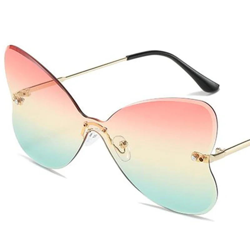 

Fashion Funny Sunglasses Women Rimless Sun Glasses Butterfly Eyeglasses Gradient Lenses Masquerade Party Spectacles