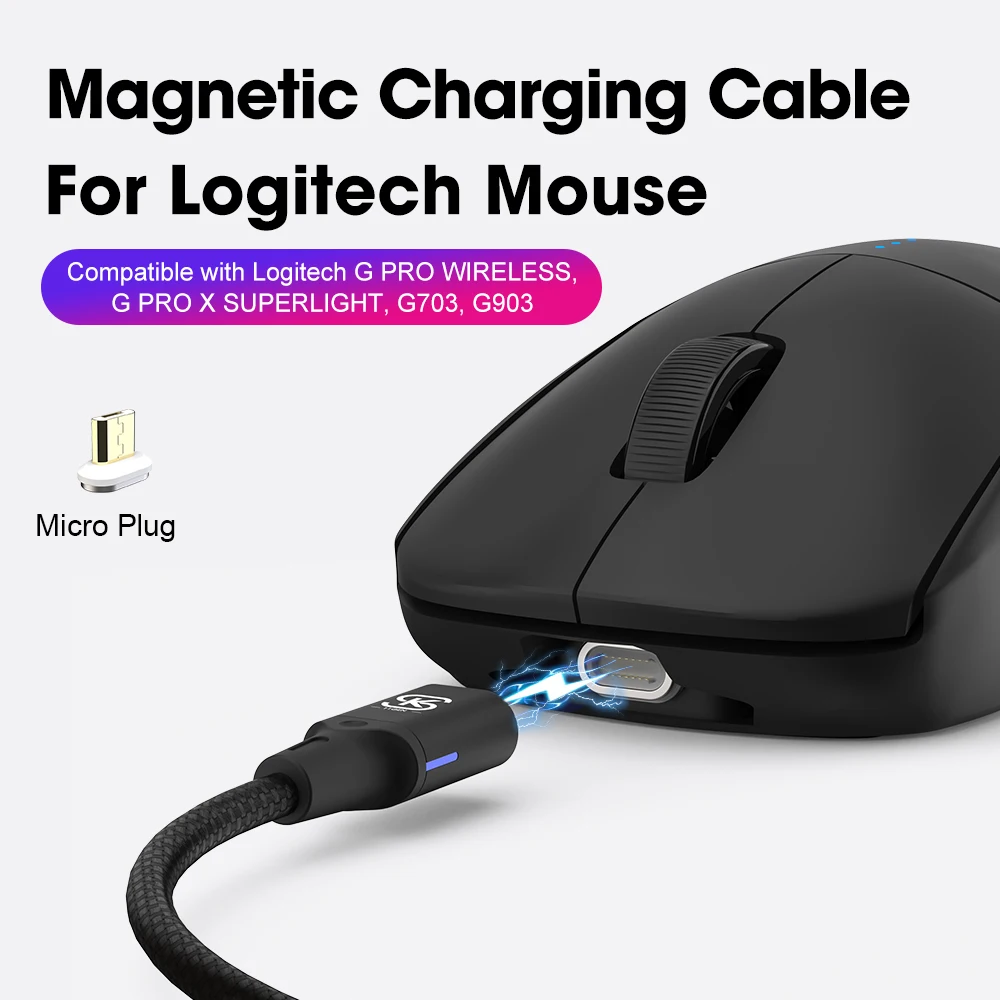 Magnetic Charging Cable for Logitech G Pro X Superlight G903 G703 Wireles Mouse Mice Gaming Accessories
Magnetic Charging Cable for Logitech G Pro X Superlight G903 G703 Wireles Mouse Mice Gaming Accessories