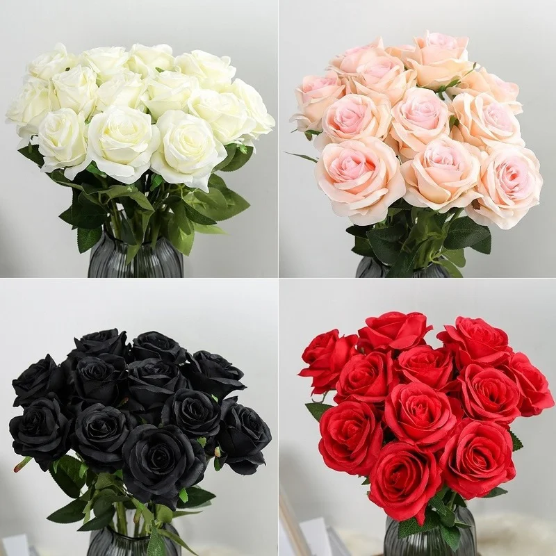 12/10pcs Roses Artificial Flowers Rose Flower Branch Artificial Red Roses Realistic Fake Rose for Wedding Home Decor
12/10pcs Roses Artificial Flowers Rose Flower Branch Artificial Red Roses Realistic Fake Rose for Wedding Home Decor