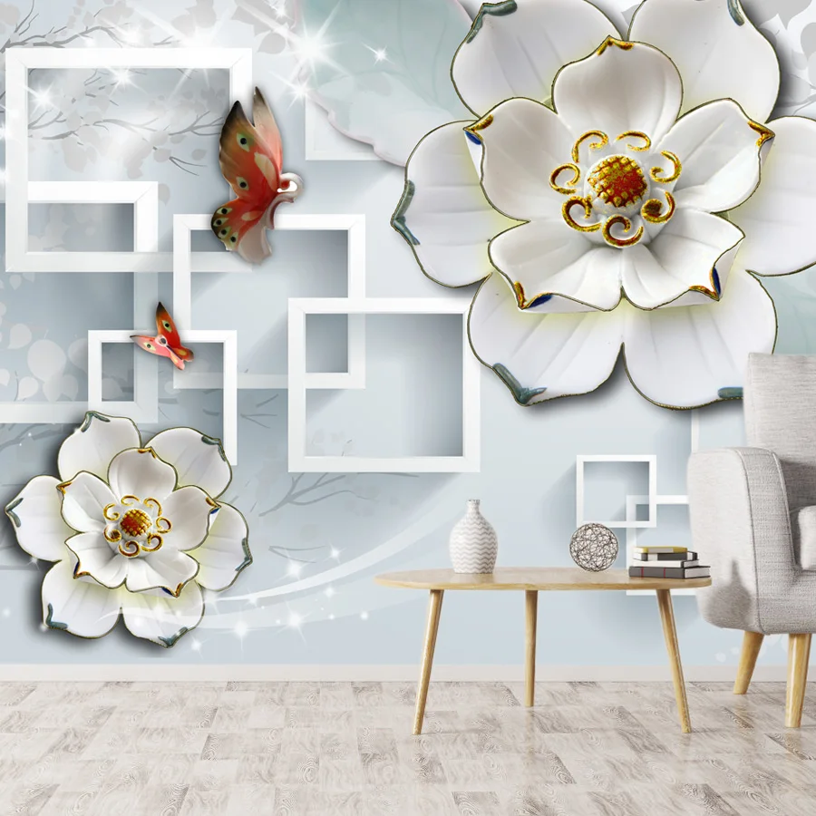 

Custom Peel and Stick Accept Wallpapers for Living Room TV Background Contact Wall Papers Home Decor Flower Brick Green Murals
