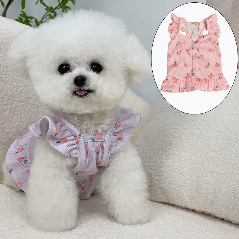 Pet Puppy Clothes Cute Peach Flying Sleeve Dog Dress for Female Cat Skirt S-XL
Pet Puppy Clothes Cute Peach Flying Sleeve Dog Dress for Female Cat Skirt S-XL