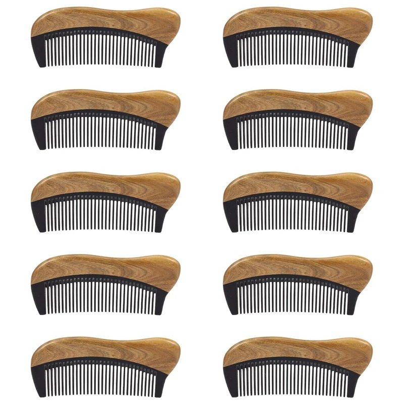 10X Natural Green Sandalwood Hair Comb - No Static Wooden Fine Tooth Black Buffalo Horn Comb (Green Sandalwood)
10X Natural Green Sandalwood Hair Comb - No Static Wooden Fine Tooth Black Buffalo Horn Comb (Green Sandalwood)