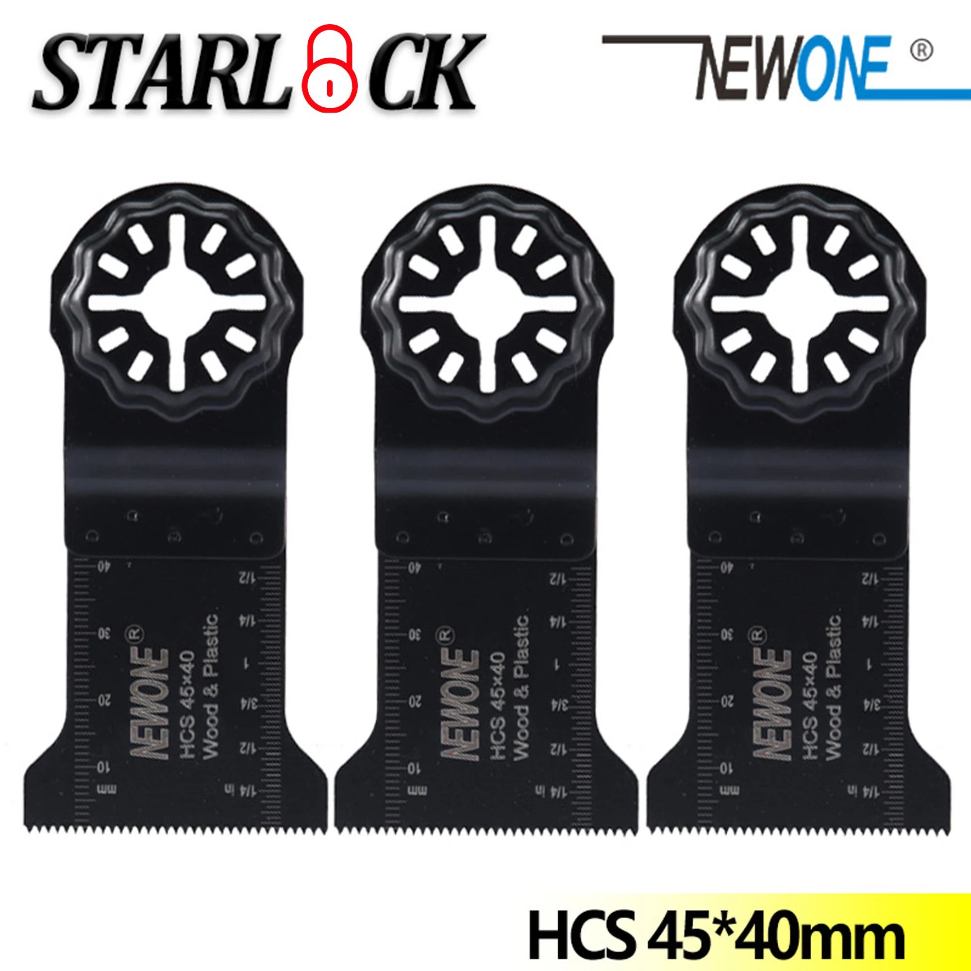 

NEWONE 45mm Starlock HCS Standard Saw Blade E-cut Multi Pack Oscillating Tool Blades for Cutting Wood Drywall Plastics