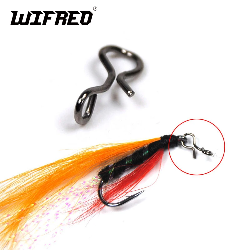 

Wifreo 60pcs 100pcs/lot Fly Fishing Snap Hooks Quick Change For Flies Hooks And Lures Carbon Steel Fishing Snaps XS S M L XL