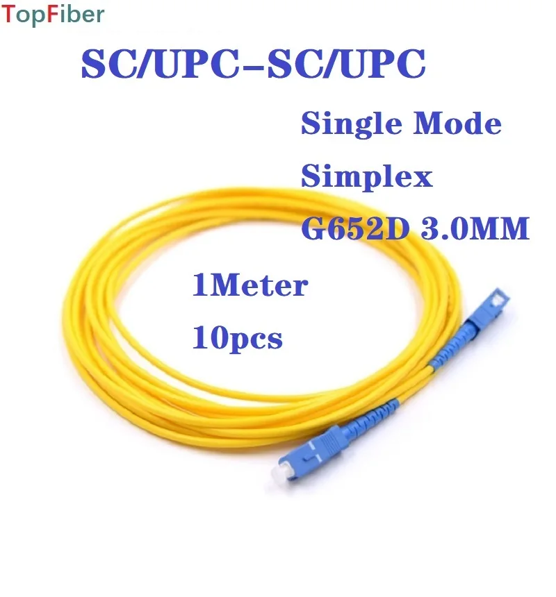 

10 шт. 1 метр Sx Core 3,0 мм волоконно-оптический кабель G652D одномодовый SC/UPC оптоволоконный соединительный кабель SM Jumper Yellow LSZH Jacket