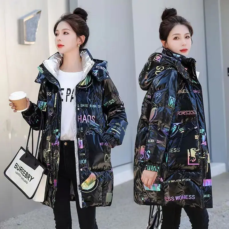 Print Glossy Parkas Winter Women Clothing Big Size Warm Puffer Jacket Hooded Thick Outerwear Korean Chic Coat New Windproof
Print Glossy Parkas Winter Women Clothing Big Size Warm Puffer Jacket Hooded Thick Outerwear Korean Chic Coat New Windproof
