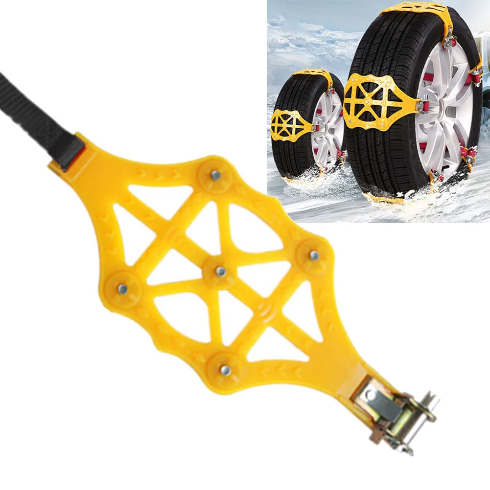 1x Yellow/ Black Car Tire Snow Chain Fits For Cars/ Off-road Vehicles/ SUVs TPU+steel Nails Tyre Accessories Anti-skid Parts
1x Yellow/ Black Car Tire Snow Chain Fits For Cars/ Off-road Vehicles/ SUVs TPU+steel Nails Tyre Accessories Anti-skid Parts