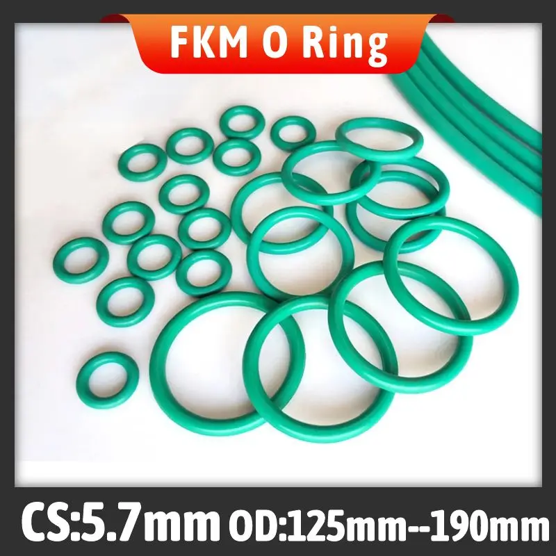 

Fluorine rubber FKM O-ring CS 5.7mm / OD 125/130/135/140/145/150/155/160/165/170/175/180/190mm