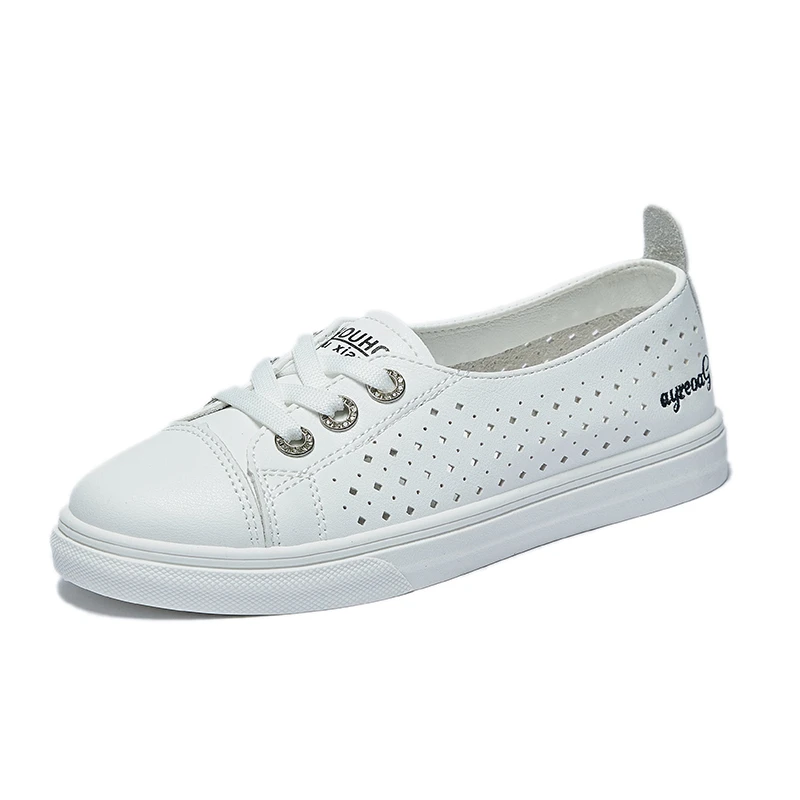 Summer Women's New Hollow Small White Shoes Comfortable Flat Bottom Sports Shoes Women's Pu Leather Lace up Women's Shoes
Summer Women's New Hollow Small White Shoes Comfortable Flat Bottom Sports Shoes Women's Pu Leather Lace up Women's Shoes