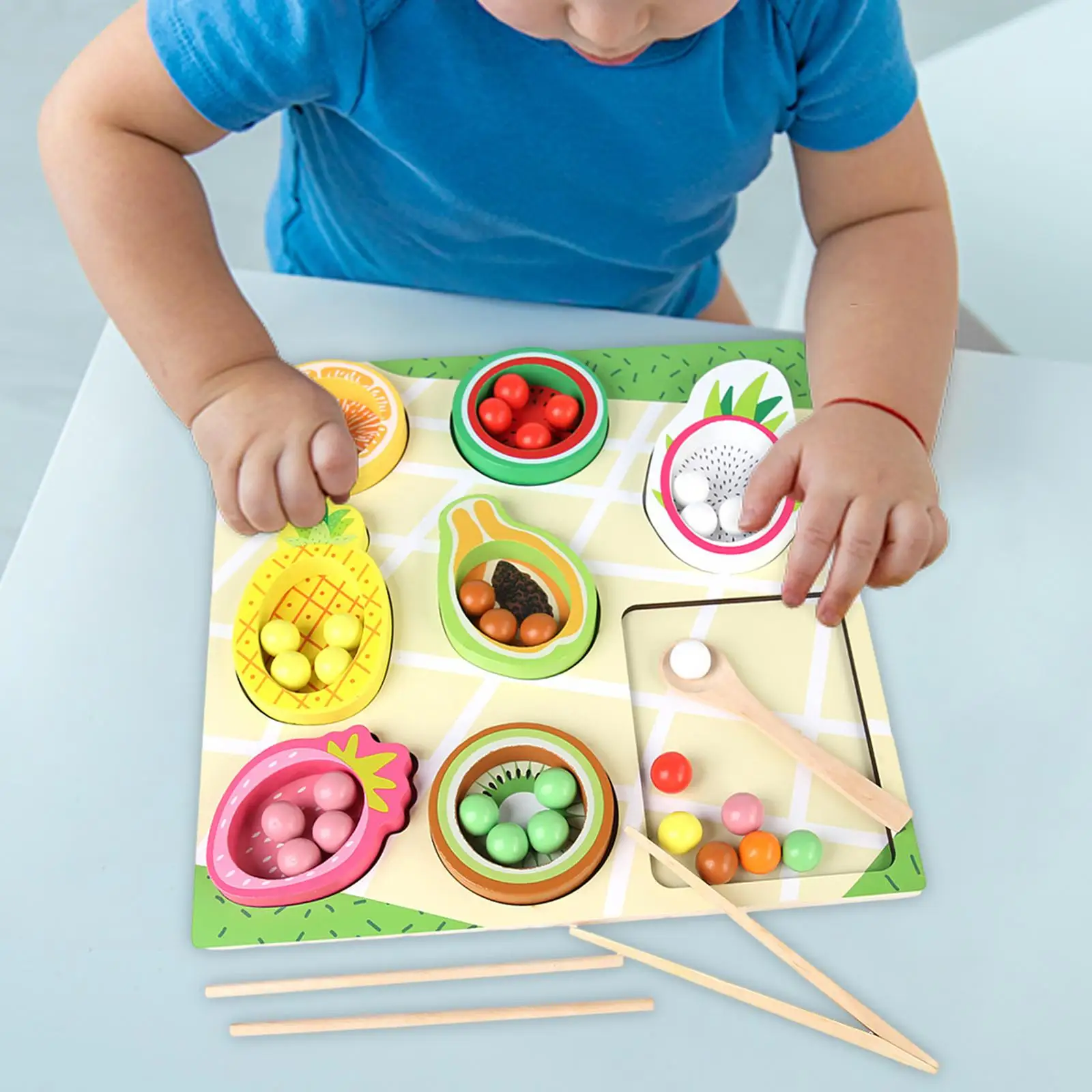 

Игрушка для сортировки цветов, Классификация цветов, Обучающие палочки для еды с мелким моторным навыком, деревянная настольная игра с бусинами для детей