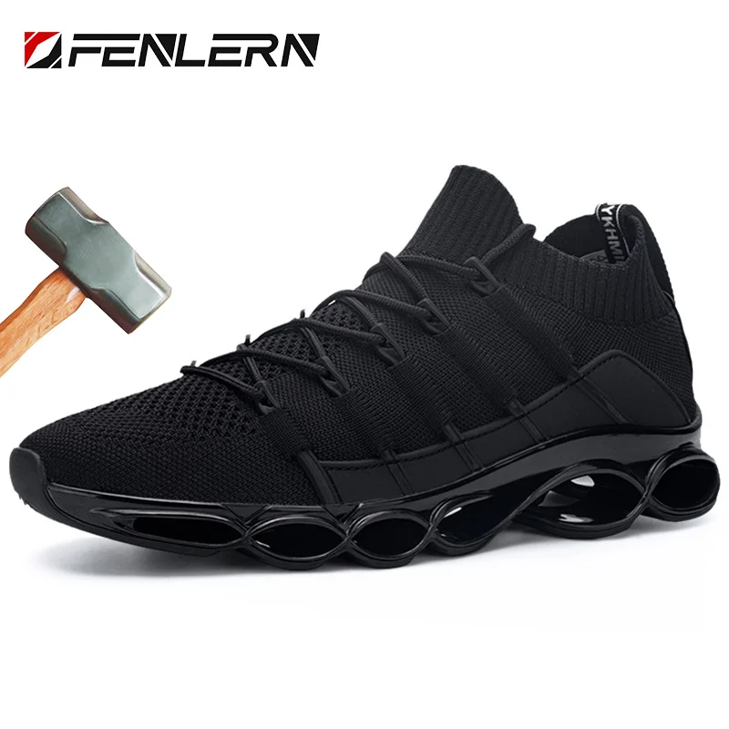 

Fenlern Safety Shoes Men Slip On Composite Steel Toe Shoes Lightweight Shock sorption Work Shoes Men Work Sneakers