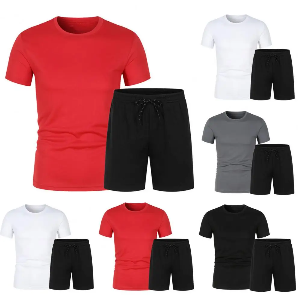 Sporty T-shirt Shorts Set Men's Summer Casual Outfit Set O-neck Short Sleeve T-shirt with Elastic Drawstring Waist Shorts for A
Sporty T-shirt Shorts Set Men's Summer Casual Outfit Set O-neck Short Sleeve T-shirt with Elastic Drawstring Waist Shorts for A
