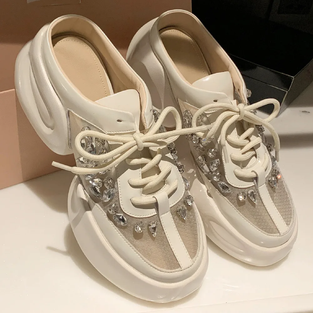 Women's genuine leather air mesh patchwotk thick sole platform flats summer breathable mules crystal casual female sneakers shoe
Women's genuine leather air mesh patchwotk thick sole platform flats summer breathable mules crystal casual female sneakers shoe