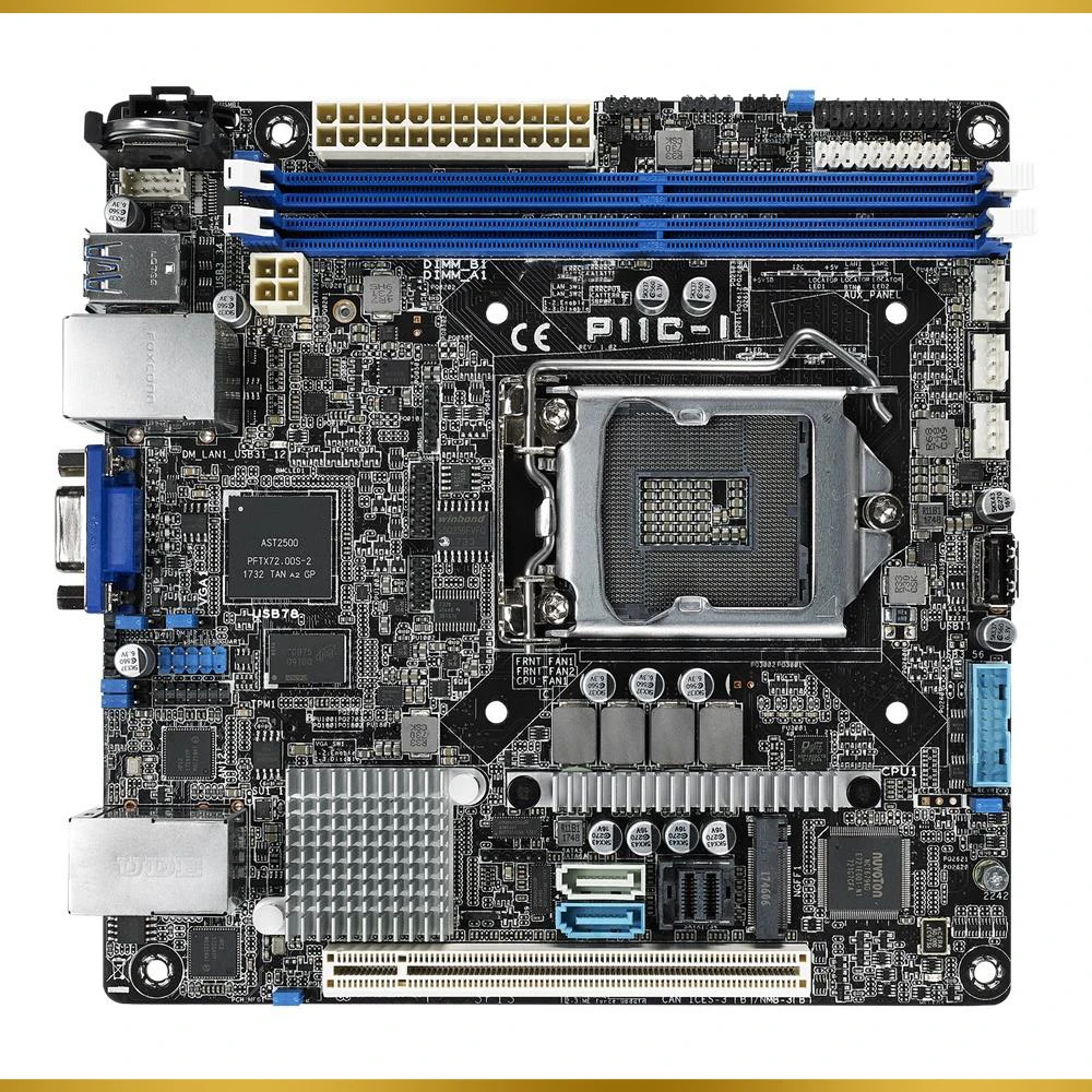 

P11C-I Workstation Motherboard For Asus P11C-I/NGFF2280 mini-ITX Server Board Dual Gigabit LAN Ports