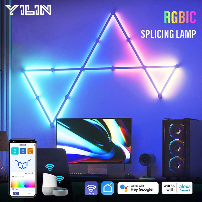 RGBIC Intelligent LED Night Light DIY Atmosphere Wall Light APP Control for Bedroom TV Backlighting Game Room Decoration Light
RGBIC Intelligent LED Night Light DIY Atmosphere Wall Light APP Control for Bedroom TV Backlighting Game Room Decoration Light