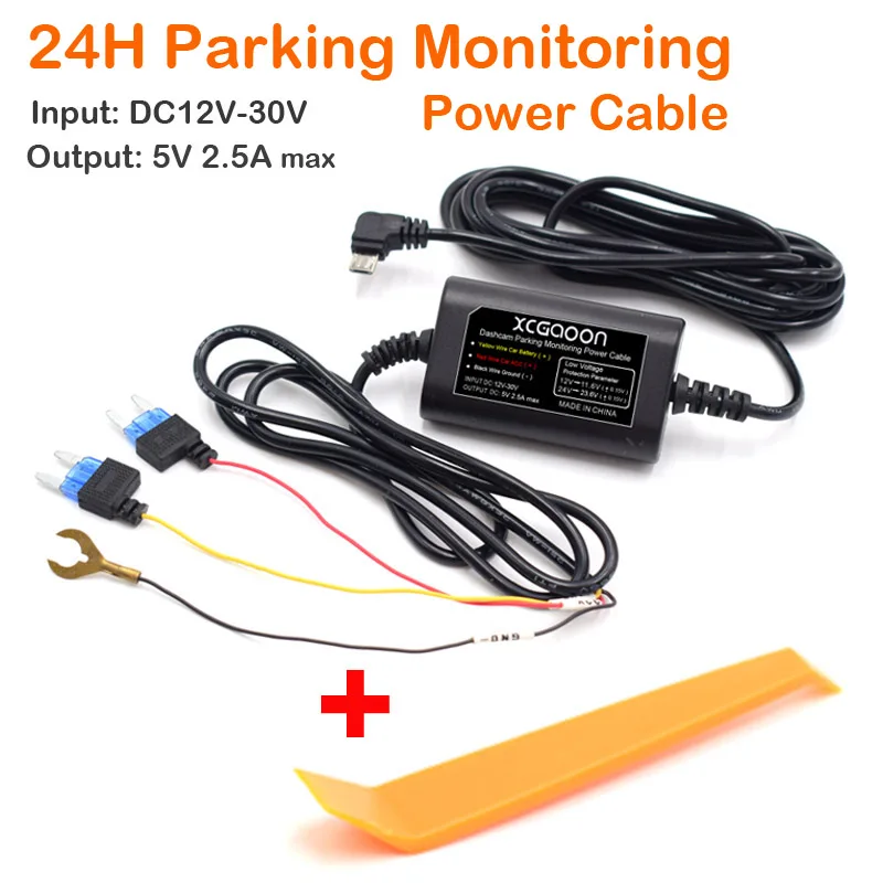

24H Parking Monitoring Car DVR Dashcam Camera Hardwire Kit Cord 5V 2.5A With Low Voltage Protection Mini Micro Type-C USB Port