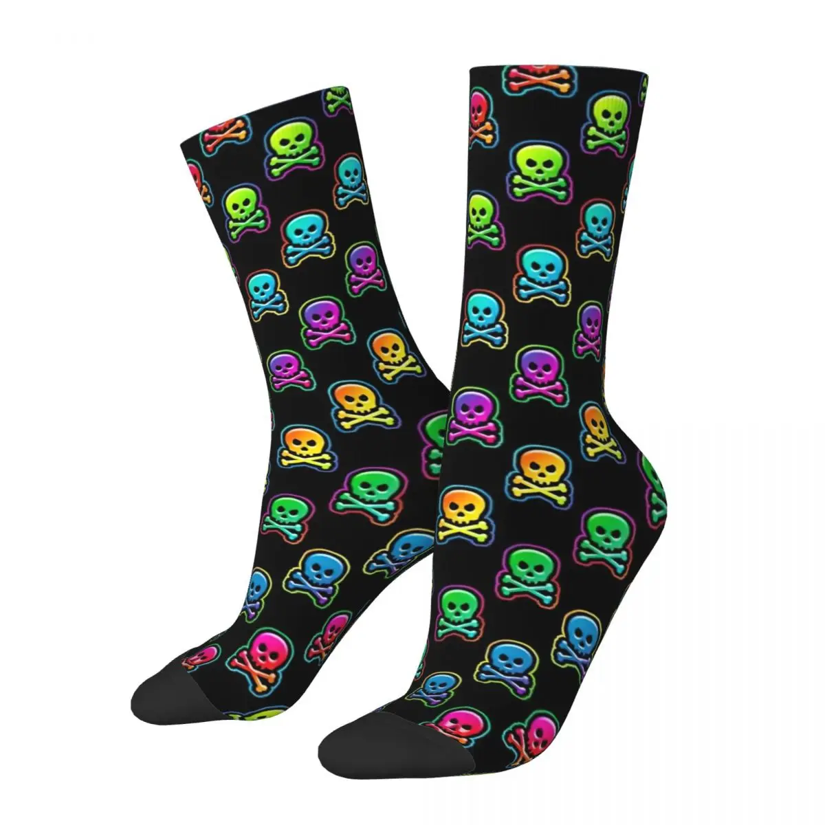 

Colorful Rainbow Human Skulls Socks for Women Men Unisex Funny Happy Socks Novelty Street Style Crazy Sock