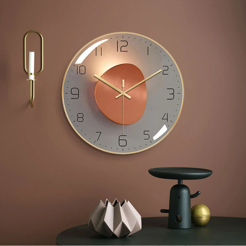 

Настенные часы в скандинавском стиле, стильные Необычные круглые красивые креативные часы для гостиной, домашний декор