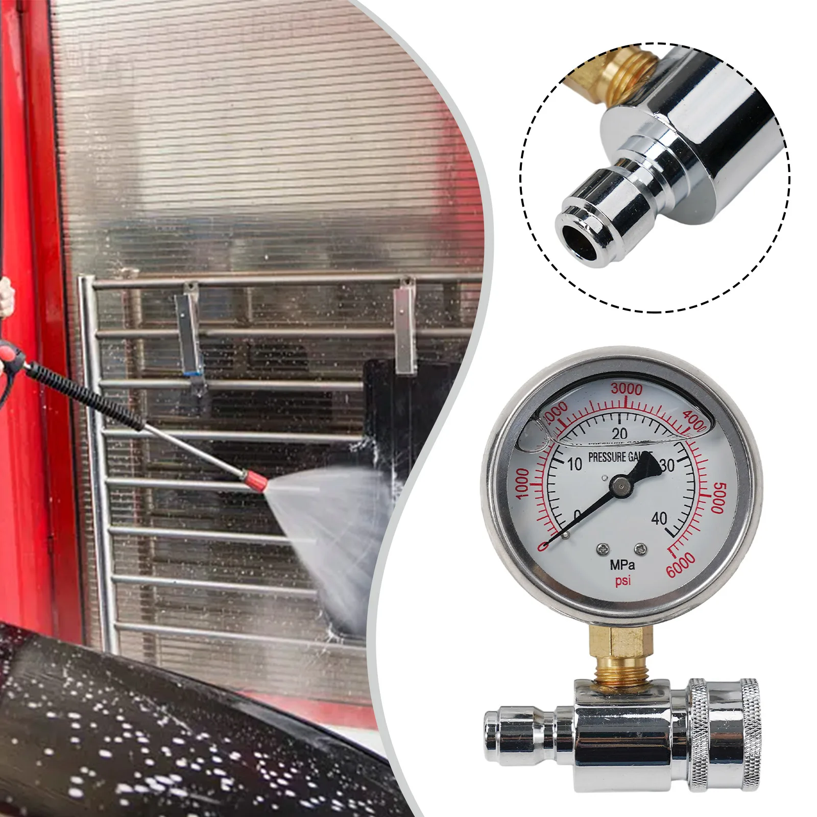 Pressure Washers Washer Gauge Sturdy 0-400 Kg Pressure Resistance 6000Psi Brass Material Easier To Read Excellent Service Life
Pressure Washers Washer Gauge Sturdy 0-400 Kg Pressure Resistance 6000Psi Brass Material Easier To Read Excellent Service Life