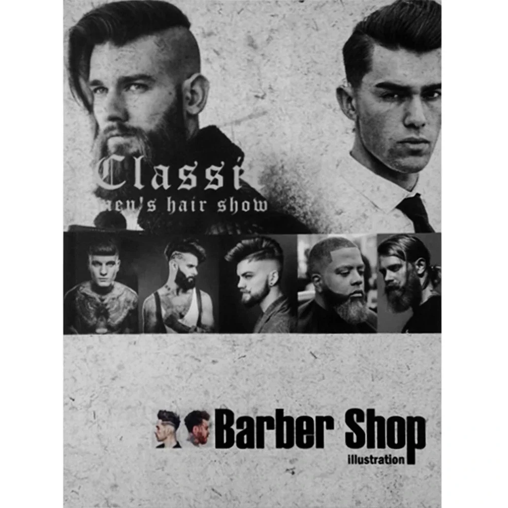 

Sculpture Pomade Picture Album Barber Shop Books, MALE HAIR Show Tattoo Fashion Magazine Barber Shop Men's Oil Head Painting